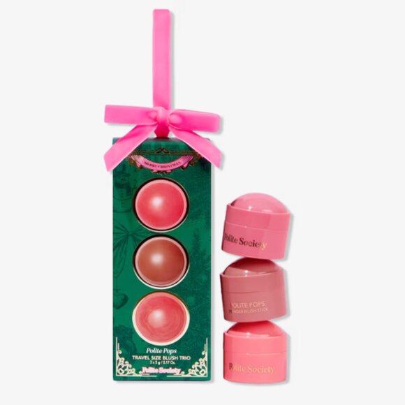 NEW- Polite Society Polite Pops Travel Size Blush Trio Holiday Kit - Picture 1 of 4